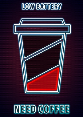 Coffee Funny Neon Poster