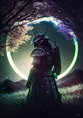 Fantasy moonlight samurai