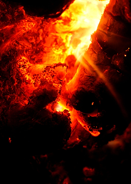 Fire grill flames closeup