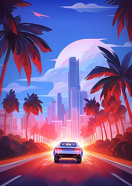 Car Retro City 80s