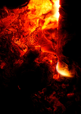 Fire grill flames closeup