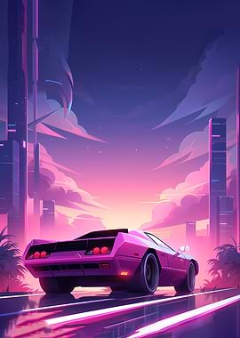 80s Car Retro City