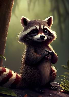 Cute Raccoon Animal