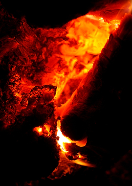 Fire grill flames closeup
