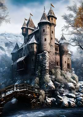 Winter fantasy castle