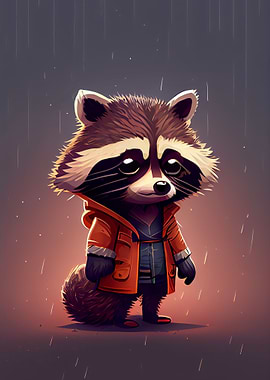Cute Raccoon Animal