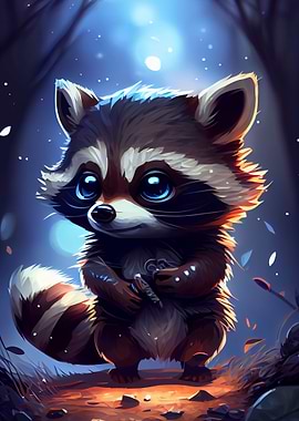 Cute Raccoon Animal