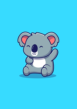 Cute Koala Waving Hand