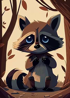 Cute Raccoon Animal