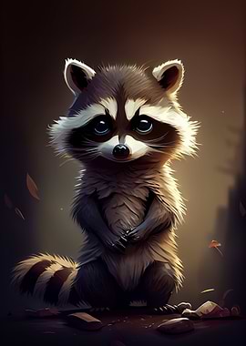 Cute Raccoon Animal