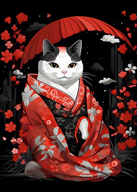Vintage Cat Japanese