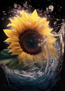 Sunflower Water Splash