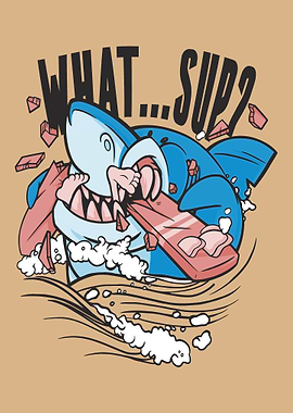 Funny Surf and Shark
