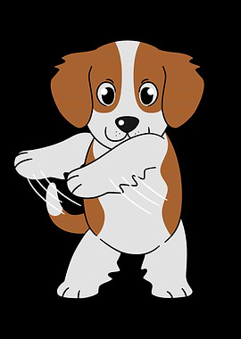 Brittany Spaniel Flossing