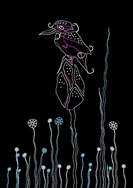 king fisher line art