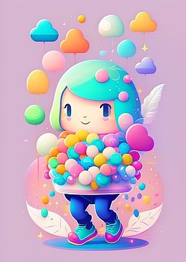 Cartoon candy monster