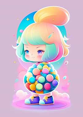 Cartoon candy monster