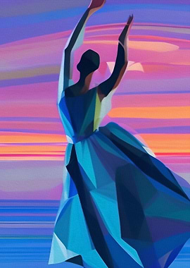 Dancer at sunset