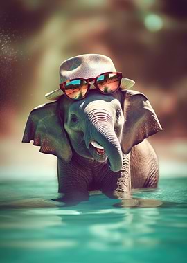 Baby Elephant Bathing