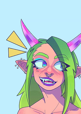 Cute Sparkly Horned Demon