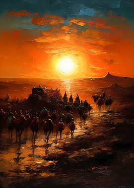 Caravan of camels