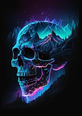 Synthwave Skull
