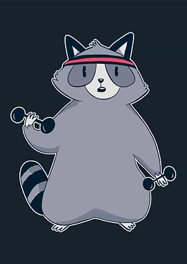 Funny Raccoon Gym