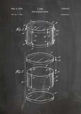 Percussion drum patent