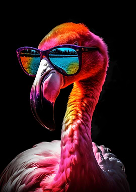 Flamingo With Sunglasses