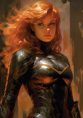 Red haired woman model