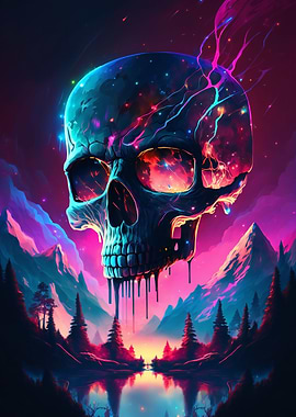 Synthwave Skull