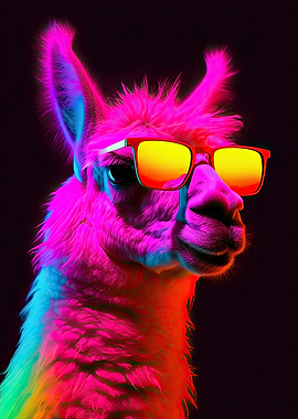 Cool Synthwave Llama
