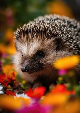 Hedgehog in leaves