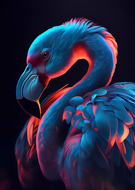Neon flamingo