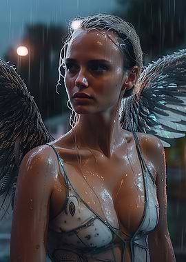 Beauty Angel in rain