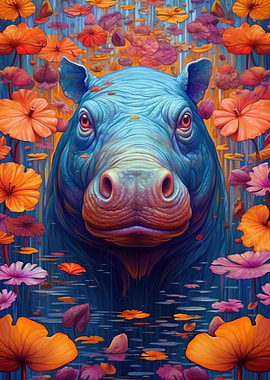Hippo Flower Portrait