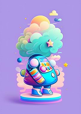 Candy robot cartoon