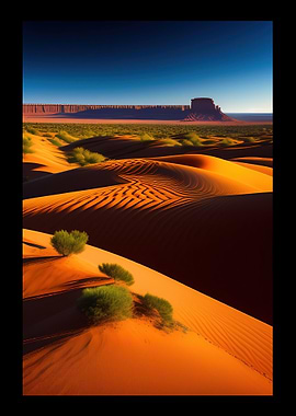 Desert With Green Bush
