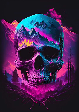 Synthwave Skull