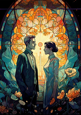 Couple Stained Glass