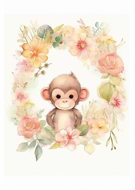 Watercolor Monkey