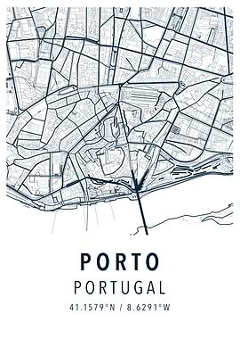 porto portugal simple map