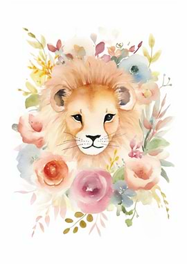 Watercolor Lion