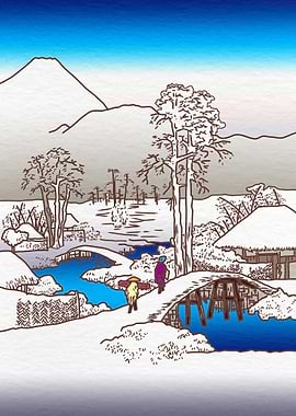 Snowy Bridge Vaporwave