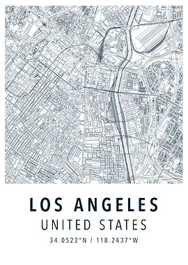 los angeles simple map
