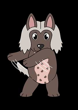 Chinese Crested Flossing