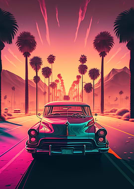 Classic Retro 80s Car