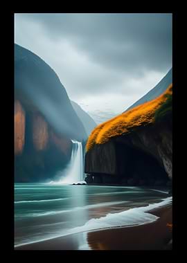 Falls Going To A Beach