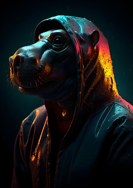 Hippo in a Raincoat