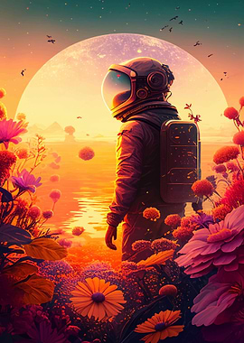 Astronaut retro space